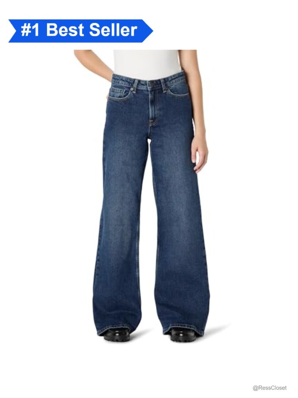 High-Rise Wide Leg Crop Jeans Cotton Blend Stretch Denim Cropped Pants